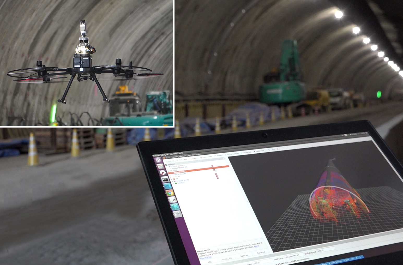 トンネル坑内自動巡視ドローンシステム｜ソリューション・技術｜株式会社フジタ