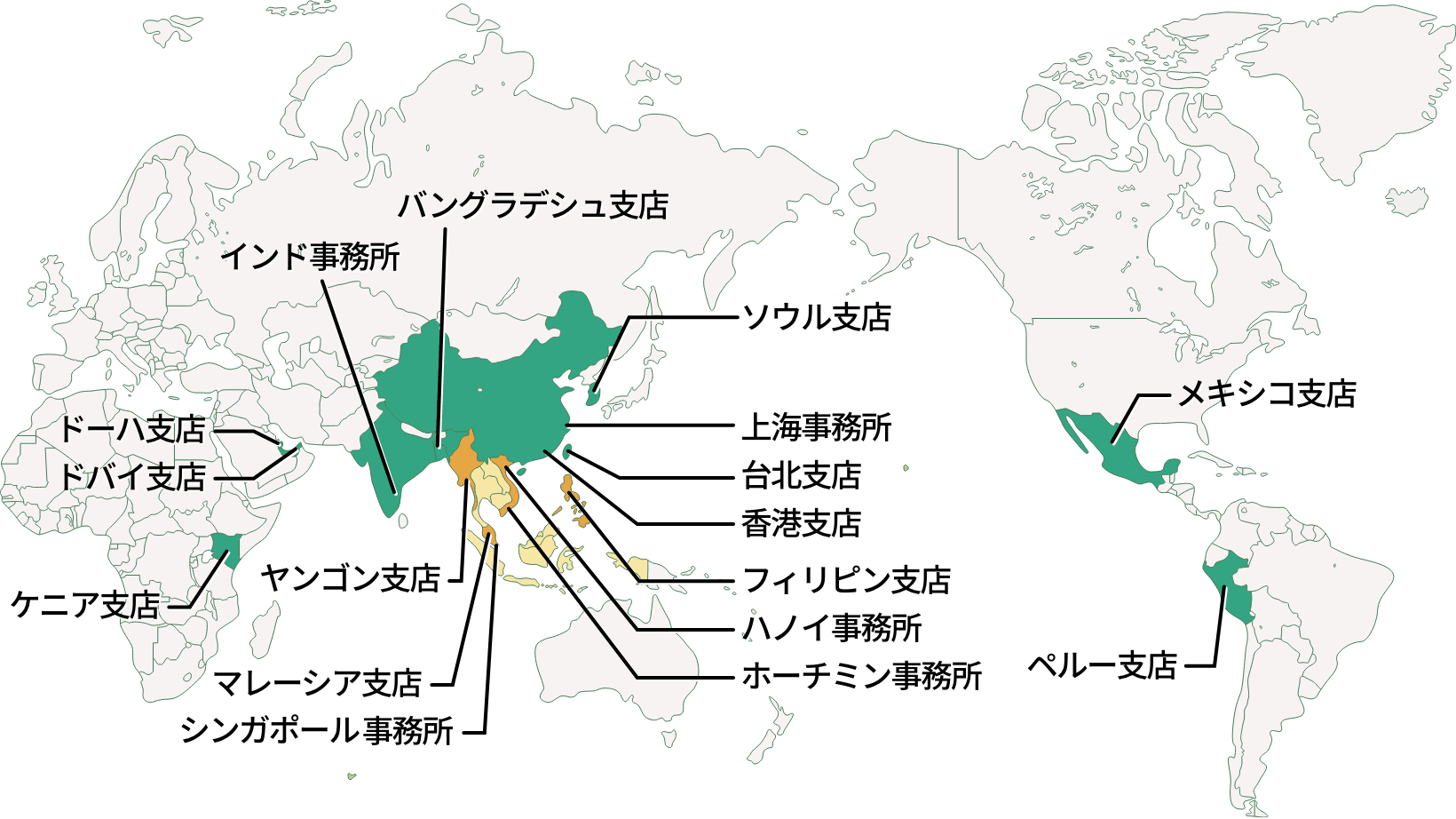 中国・メキシコにおいて日系ゼネコントップクラス