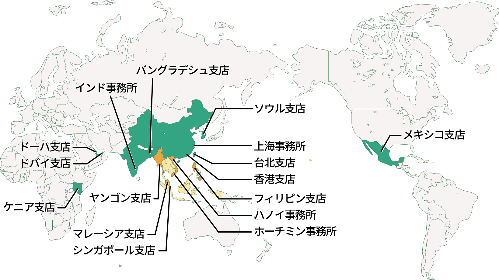 中国・メキシコにおいて日系ゼネコントップクラス